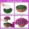 Artificial Hanging Flower Basket – Faux Silk Petunias & Morning Glories with Coconut Lining (Lotus & Fuchsia)
